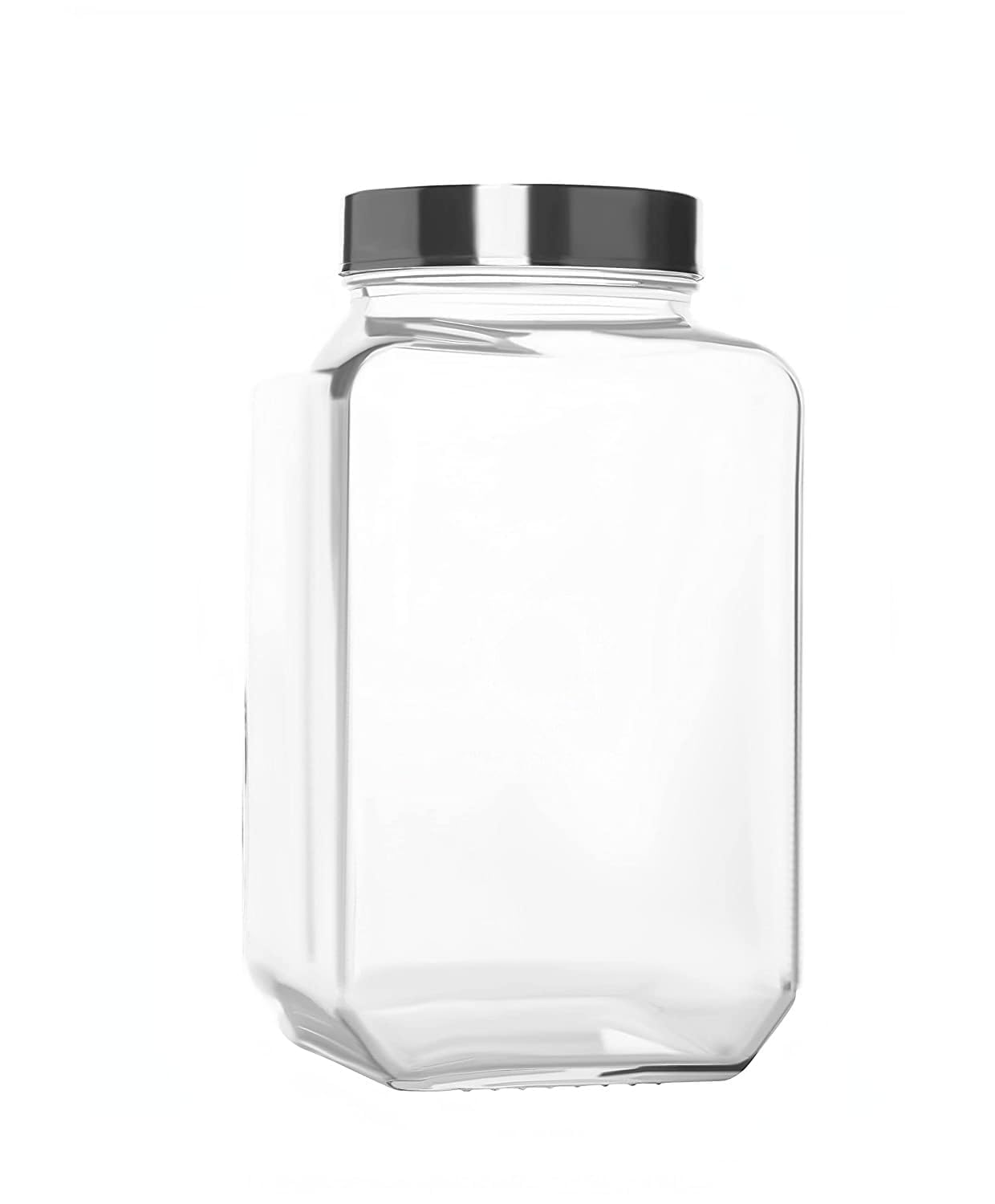 Home Stuffs 3000Ml Cube Storage Glass Jars Jar & Container With Air Tight Lid Perfect For Pickles, Kitchen Storage, And More - Various Sizes And Sets Available! (3 Ltr / 3000 Ml / 3 Kg) (1),Clear