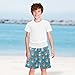 Selerdon Quick Dry Swim Trunks 4th of July Blue Sheltie for Boy Kids Summer Fashion Beach Shorts with Adjustable Waist and Side Pocket for Daily Wear Outdoor Play XS