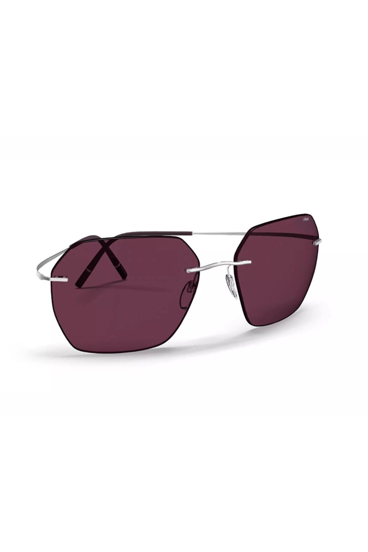 Silhouette Sunglasses TMA Collection 8745 7000 Rhodium Dark Red 59mm