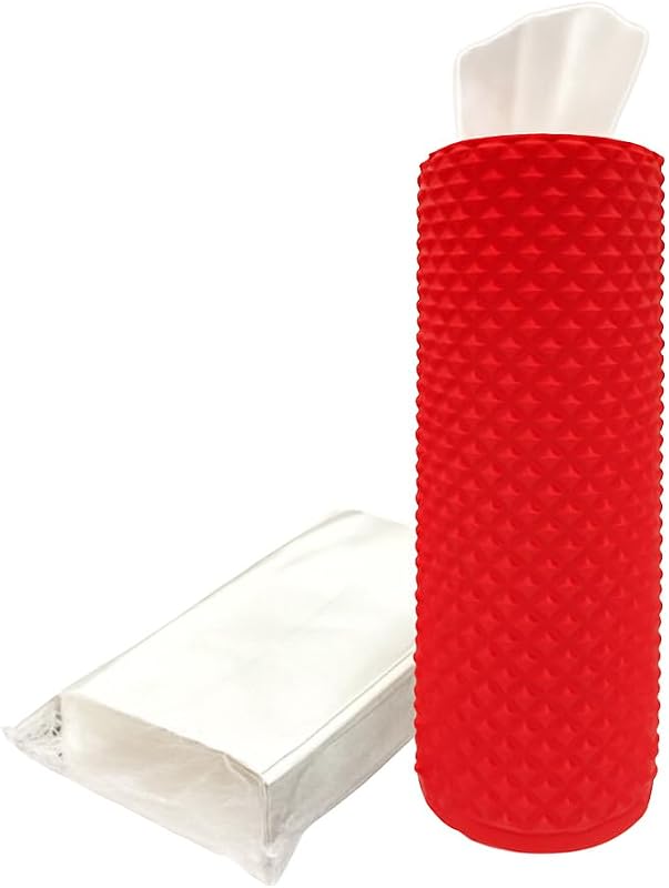 Porta-Copos com Porta-Lenços para Carro I3DIDEA Vermelho com 1 Pacote de Lenços