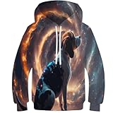 NYSTEP Sweat à Capuche à Manches Longues pour garçons et Filles, Pull Amusant à Manches Longues, Esprit Animal Beagle 3D, 7-9 Ans