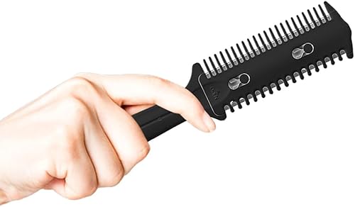 Miniatura 3 de Soft 'N Style Paquete de 3 peines de afeitar de corte de pelo, maquinilla de afeitar de doble cara, peine de tijeras de afeitar para peinar el