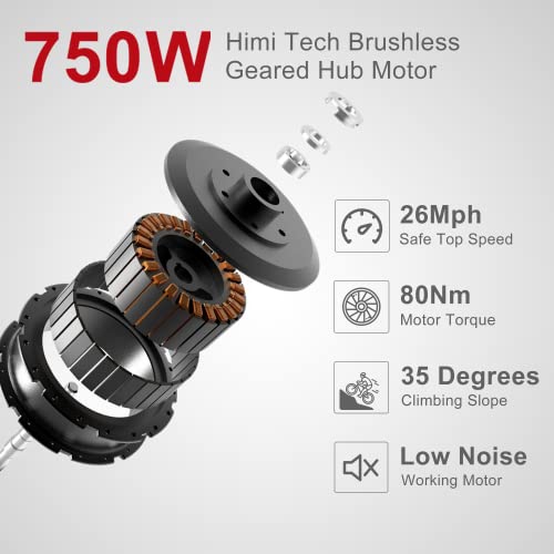 Cyrusher Kommoda Step-Through Ebike 750W Bafang Motor 48V 14Ah Integrated Battery 20" X 4.0" Fat Tire Electric Bike For Adults Shimano 7-Speed Front Suspension 3.7'' Lcd Display (White) #TOP1