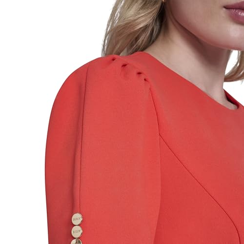 Image of DKNY Women's Button Short Sleeve Fit and Flare Dress
