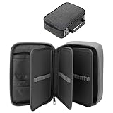 Estojo Escolar Grande Capacidade Com Elásticos Para 72 Canetas ou Lápis, Organizador Com Alça Box Jumbo, Divisórias Removíveis, Infantil Adulto Feminino Masculino (CINZA)