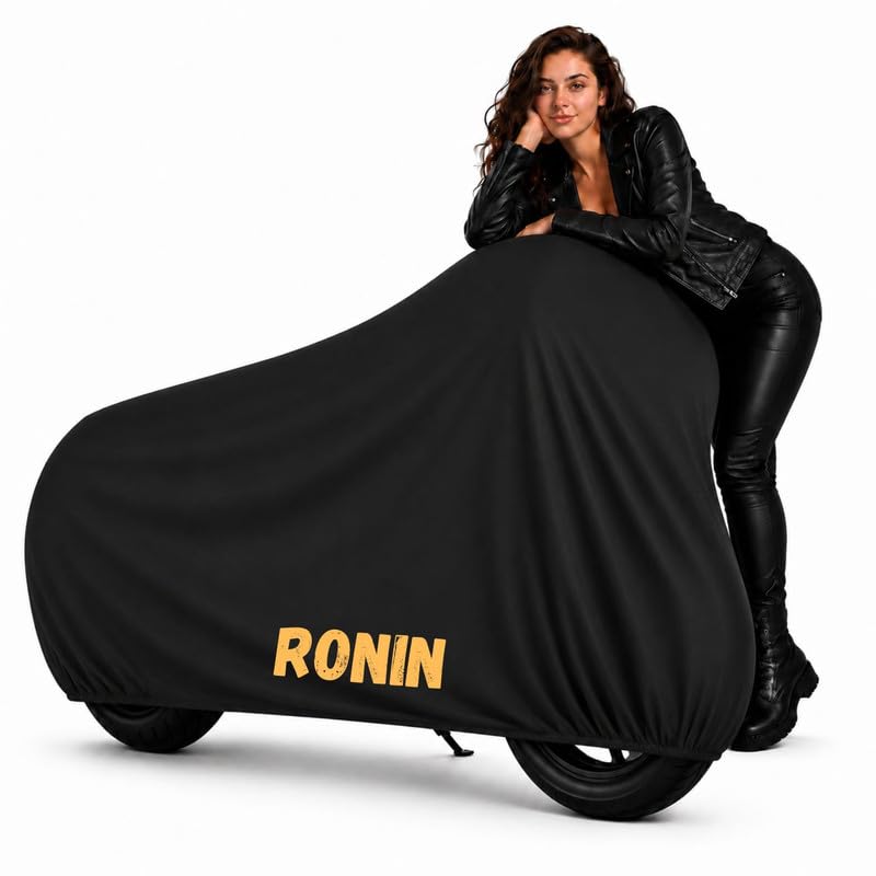 Image of Puroma Waterproof Bike Cover Compatible with Ronin | All Weather Protection from Rain, Dust, & Scratches with Mirror Pockets & Buckle Belt, Black