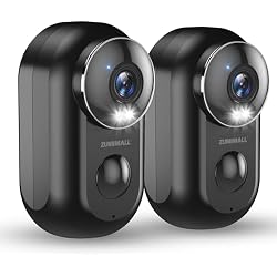 ZUMIMALL Security Cameras Wireless Outdoor, 2 Packs, 2K Cameras for Home Security, Outdoor/Indoor Camera Battery Powered, 2.4G WiFi, Magnetic Mount,3MP Color Night Vision/Siren/PIR/AI/Cloud/Alexa