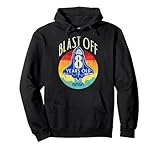 nasa space shuttle blast off 8th birthday retro ritratto felpa con cappuccio