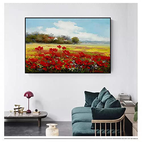 Image d'art mural sans cadre motif paysage pastoral abstrait pour sejour