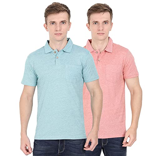 Image of ECOLINE Clothing Eco-Friendly Men's 50 /50 Blend Polo T-Shirt (Pack of 2)
