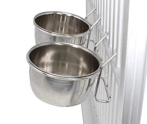 2050 Pk2 5oz Stainless Steel Hook Cup Bonka Bird Toys Durable Sturdy Reflective Liquid Water Budgie Parrot Parrotlet - Image 3