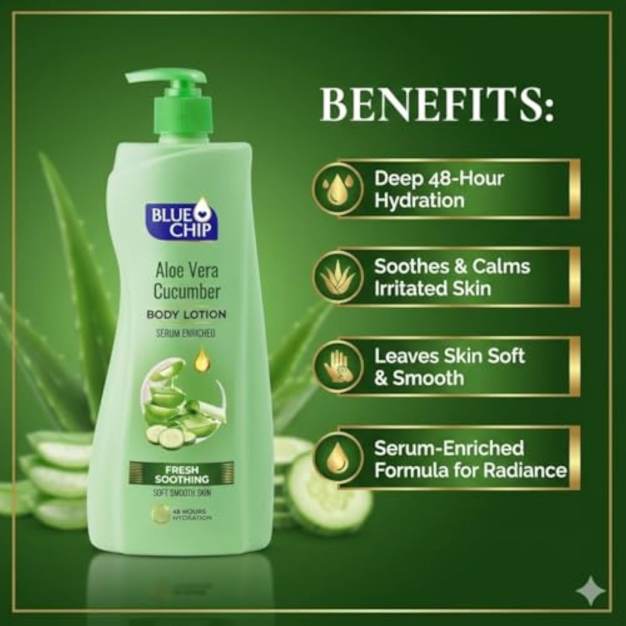 Blue Chip Aloe Vera and Cucumber Body Lotion, 500 ml