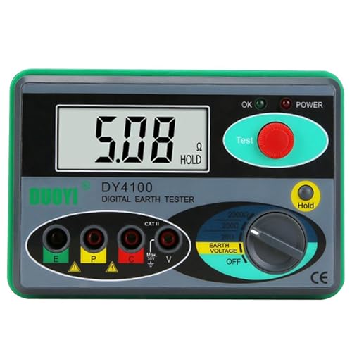 DY4100 Misuratori di resistenza di isolamento digitale a terra,0~2000Ω Ohmetri,Megohmmeter,tester di resistenza al suolo,tester multimetro con protezione da sovraccarico,Tester di Isolamento