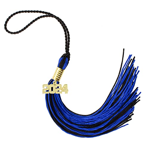 Tassel Depot 2024 Black/Royal Graduation Tassel - Every School Color Available - Made in USA