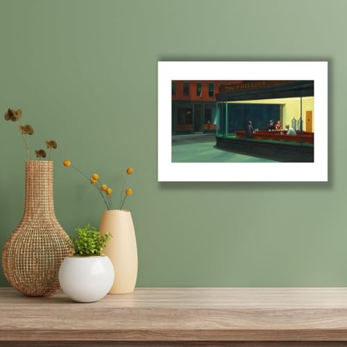 Impression d'art mate d'exception : Edward Hopper - Nighthawks - Medium Spiffing Prints