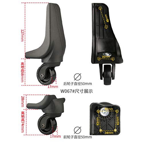 Luggage Wheels Replacement, 360 Degree Swivel Mute Repair Replacement Luggage Wheel Suitcase Wheels Parts Spinner (Front+Back Wheels (Set of 2 Pairs))2