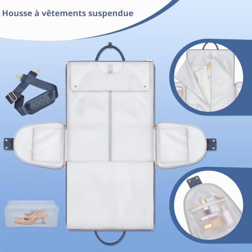 Housse à vêtements de Voyage pour Femme, Bleu Marine – vue 7