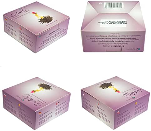Creano 6 Tea Flowers Blooming Tea in a Noble Gift Box for Tasting - Black Tea (3 Different Kinds of Tea Roses)