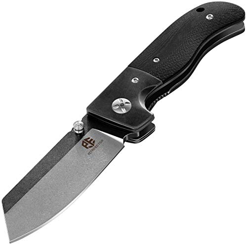 Pocket Knife, EDC Folding Knife Everyday Carry, G10 handle, With Pocket clip,Material Sharp Satin Blade, Great for Paring, Hunting and Camping,Ideal Gifts for Your Family (black)