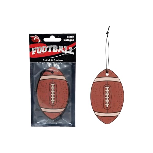 2-Pack Football Car Air Freshener, Sports-Inspired Design & Long-Lasting Black Cologne Scent, Football Gift for Players, Coaches & Fans, Hanging Style for Vehicle Interior, Home, Office