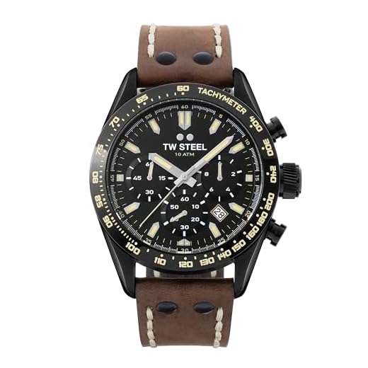 TW Steel Reloj Cronógrafo para Unisex Adultos de Cuarzo con Correa en Cuero CHS1