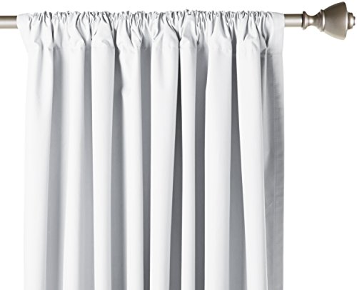 Amazon Basics Room Darkening Blackout Window Curtain With Tie Back, 52 X 96 Inches, White - Set Of 2 #TOP5