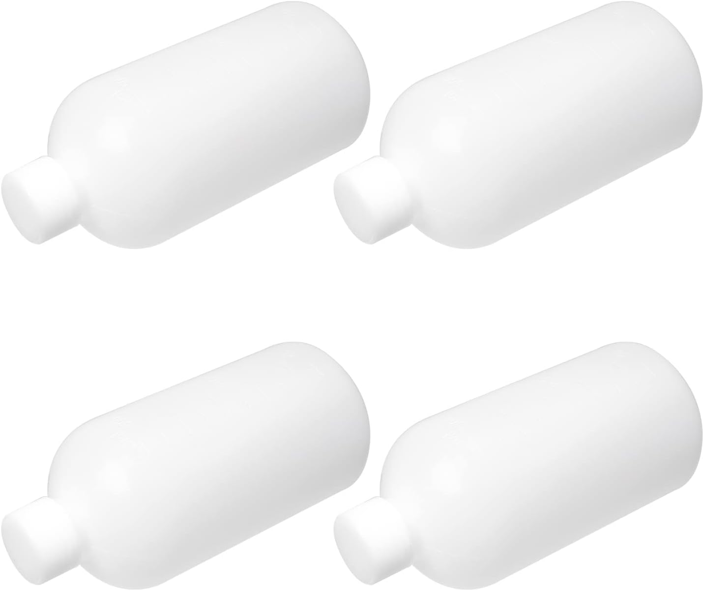 Bettomshin 4Pcs 500ml PE Plastic(Food Grade) Bottles, Thin Mouth Lab Reagent Bottle, Liquid/Solid Sample Seal Sample Storage Container White Translucent with Graduated Scale