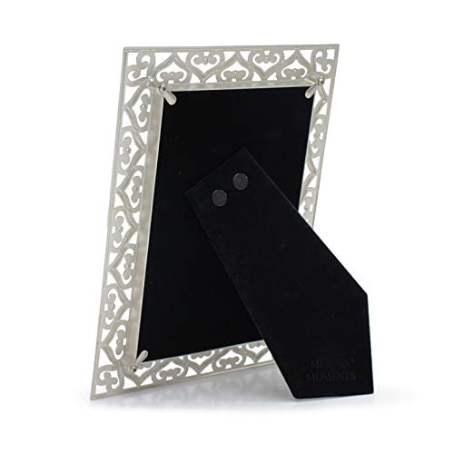 Mimosa Moments Heart Border Metal Picture Frame With Rhinestones Décor (Silver, 5X7) #TOP4