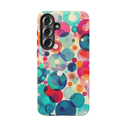 Coque Samsung S25 Plus rigide mate motif cercles colorés multicolore
