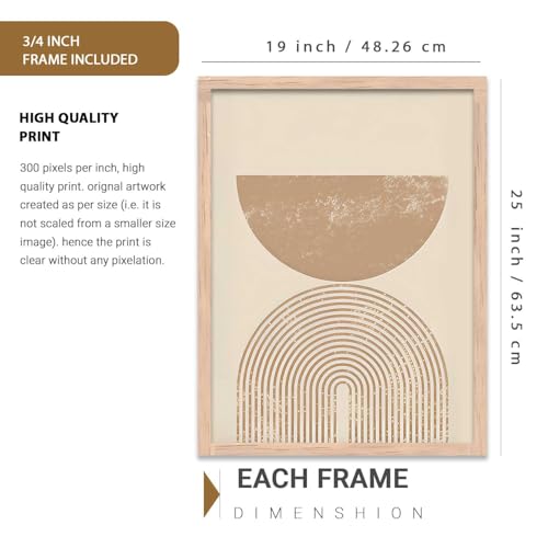 Image of kotart Boho Art Home Decoration Painting | Paintings With Frame For Living Room Bed Room Hotel Wall Decor Digital Reprint Set of 3 (19X25 inch)