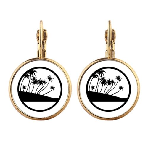 Boucles d'oreilles clip cocotier noir et doré : la solution élégante sans douleur