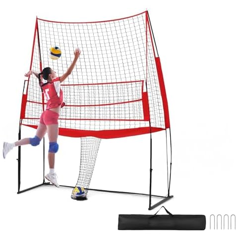 Yuxitia Volleyball Training Net Adjustable Height Durable Portable Volleyball Net for Backyard 11 x 8 FT Volleyball Rebounder for Skill Development Outdoor Practice Equipment Cover