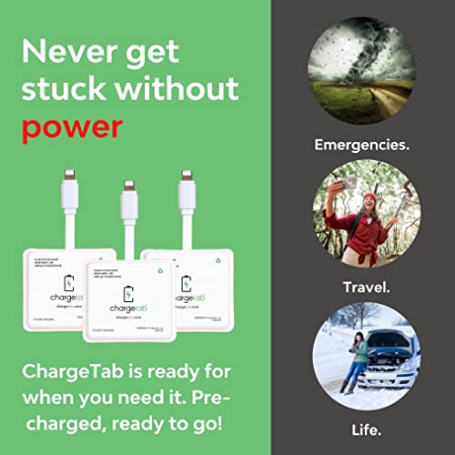 Chargetab New V4 Emergency Portable Cell Phone Power, Iphone Lightning Charger, Pre-Charged Battery Pack With 2 Year Shelf Life (2900Mah Each) (6 Pack) #TOP3