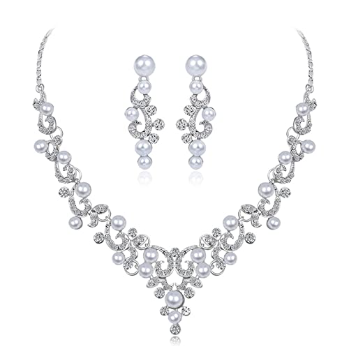 Set de joyas de plata de 3 piezas para mujer con pendientes y cadena