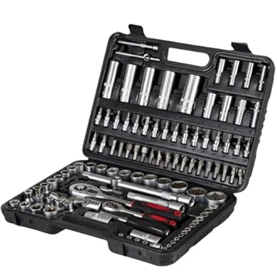 Foto di A.M.C. Set di Chiavi a Bussola con Cricchetto 1/4''+ 1/2'' 108 Pezzi, Valigetta Portatile, Kit di Attrezzi Meccanici per Auto