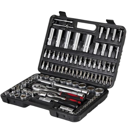 A.M.C. Set di Chiavi a Bussola con Cricchetto 1/4''+ 1/2''