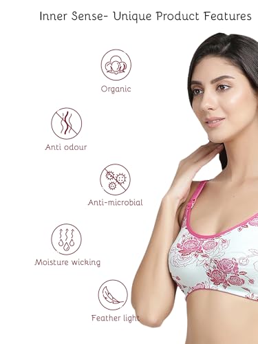 Image of Inner Sense Organic Cotton Bamboo Nursing Bra for Women I Non Padded Feeding Bra with Keyhole Back Design and Wire Free I Maternity Innerwear with Full Coverage