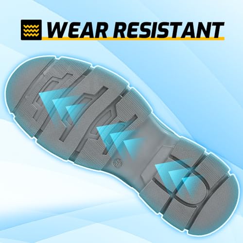 Image of Steel Toe Shoes for Men,Lightweight Non Slip Work Shoes for Men,Indestructible Steel Toe Boots,Industry Construction Safety Work Boots.