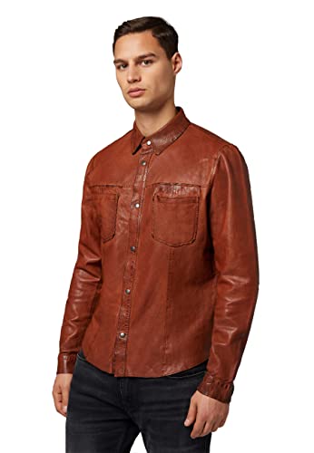 RICANO Herren Lederjacke Reverse Shirt – Wendejacke aus Lamm-Nappa Leder...