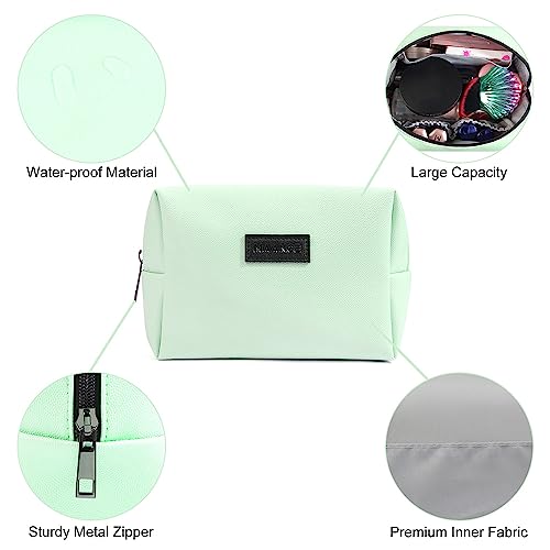 Maange Small Makeup Bag For Purse, Travel Cosmetic Bag Makeup Pouch Pu Leather Portable Versatile Zipper Pouch For Women (Green) #TOP3