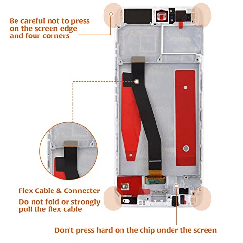 A-MIND for Huawei P10 LCD Screen Replacement Display VTR-L29 VTR-AL00 VTR-TL00 VTR-L09 Touch Screen Digitizer Frame Assembly Repair Kits (White)