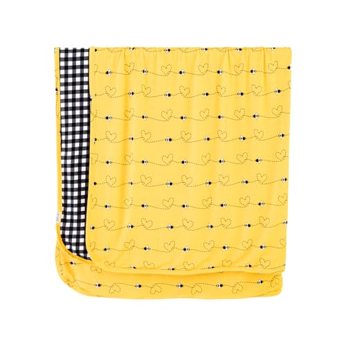 Dreamiere Reversible Blanket Bumble and Kind - Soft, Breathable Toddler Blanket - Double-Layered Unisex Design - Hypoallergenic, Year-Round Baby Bedding