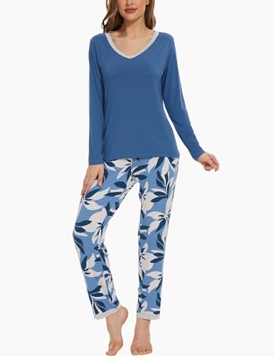 Image of GYS Women's Bamboo Viscose Long Sleeve Pajamas Set