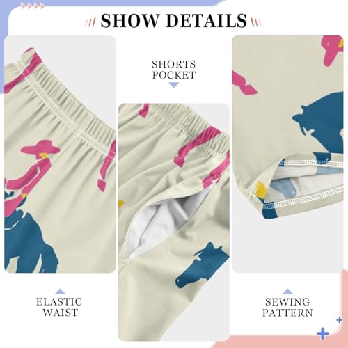 Cowboy Horse Boys Pants Boys Athletic Pants Long Pant for Boywith Pockets Wide-Leg Size 6-14Y4