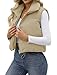 JZC Women's Crop Vest Lightweight Sleeveless Coat Winter Warm Outerwear Puffer Vest Padded Gilet Khaki Medium