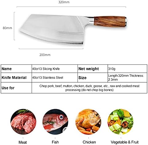 Meat Cleaver, 8 Inch 4Cr14MoV Stainless Steel Chinese Chef Knife