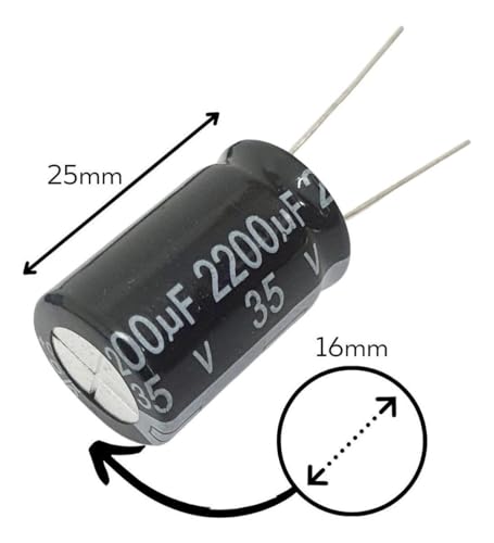 Capacitor Eletrolítico 2200uF 35V - Kit 10 Peças