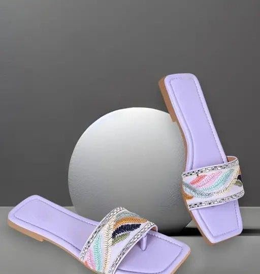 Image of Rehan Traders Stylish Women Pvc Flat Slim Sandals| Comfortable, Lightweight, Anti Slip|SL 26