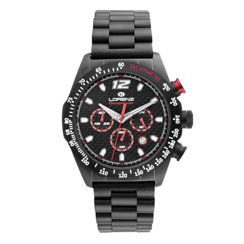 Lorenz Granpremio 030266Aa - Orologio Sportivo Da Uomo - Orologio Cronografo Al Quarzo - Orologio Con Cinturino In Acciaio - Sub 100 Metri