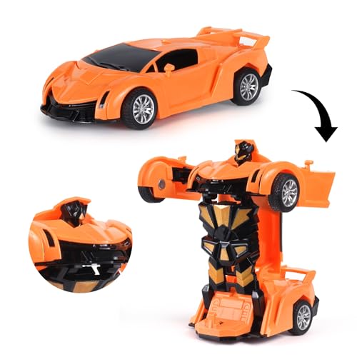 Image of Amazon Brand - Jam & Honey Transforming Action Figure Car | Robot to Car Transforming Toy | Dash to Transform | Ideal for Kids & Collectors | Pack of 2